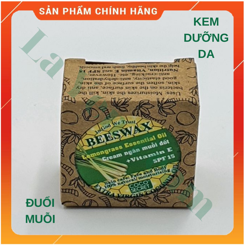 Kem Dưỡng Da Đuổi Muỗi Tinh Dầu Dừa Sáp Ong Tinh Chất Sả Chanh Coco Secret 20g