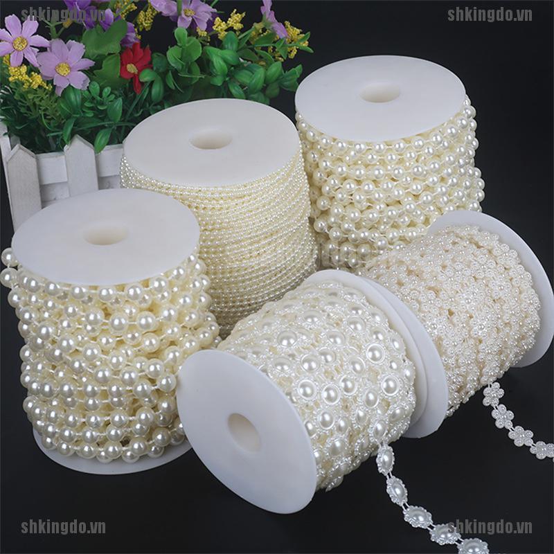 Dây chuỗi xỏ hạt ngọc trai bằng ABS chuyên dụng để trang trí váy cưới/ đồ dùng diy