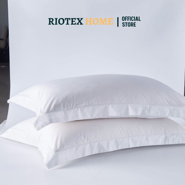 Vỏ gối RIOTEX cotton trắng trơn T300 40x60 và 50x70cm