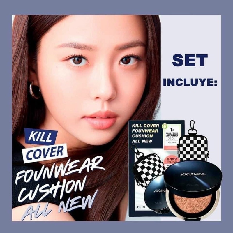 ( Tặng Túi ) Set Phấn Nước Clio Kill Cover Founwear Cushion All New