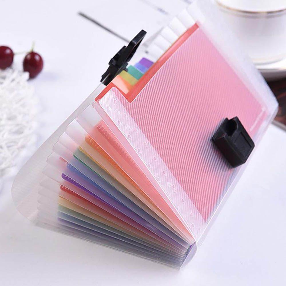 1 Túi Đựng Tài Liệu 13 Ngăn Mini Chống Thấm Nước Màu Sắc Cầu Vồng