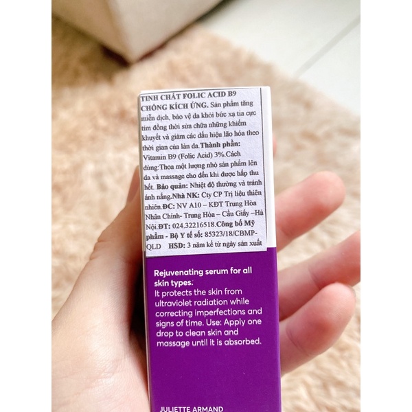 HÀNG CÔNG TY - Juliette Armand Elements Folic Acid B9 Serum Tinh Chất Serum Phục Hồi Làm Dịu Da 20ml