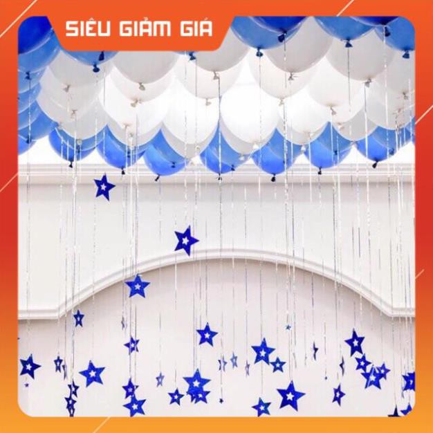 Thỏ decor 50 đuôi tim sao và dây buộc bóng thả trang trí sinh nhật chuẩn