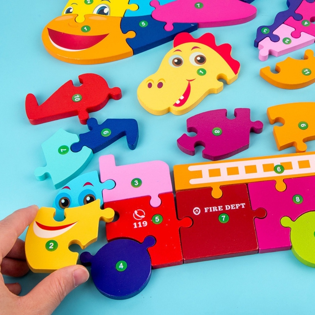 Tranh ghép bằng gỗ 3D nối số cho trẻ đồ chơi sáng tạo phát triển trí tuệ kích thích thông minh