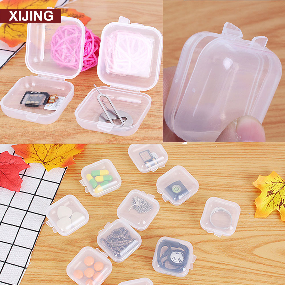 Hộp nhựa mini trong suốt đựng phụ kiện tai nghe/ móc câu cá/ thuốc