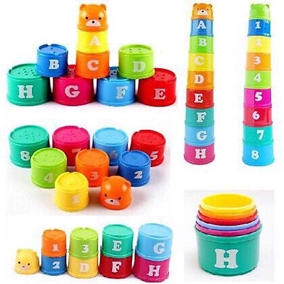 Đồ Chơi Xếp Tháp Cốc Nhựa Nhiều Màu Sắc, Đồ Chơi Trẻ Em Thông Minh