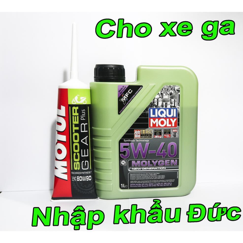 Combo 1 nhớt Liqui Moly Molygen 5W40 và 1 tuyp lab Motul