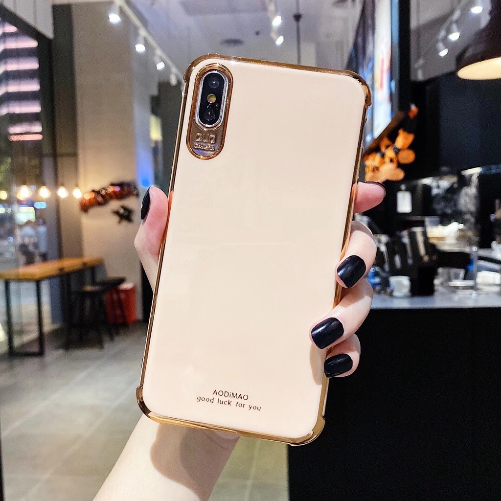 Ốp lưng OPPO A12 A3S A5S F9 F11 A5 A9 2020 A53 2020 A12E Reno 2 2Z 2F 5 6 case Vỏ điện thoại chất lượng cao mạ vàng sang trọng