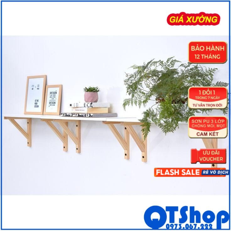 Bộ chân kệ gỗ treo tường, eke gỗ, giá đỡ chữ L / HUY_Decor -QTShop