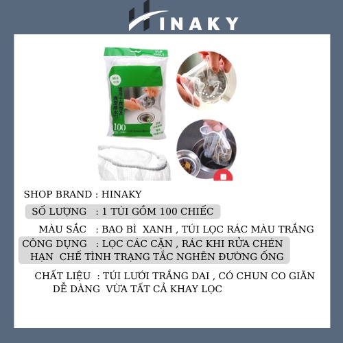 Túi lưới lọc rác bồn rửa chén, bát (100 chiếc)