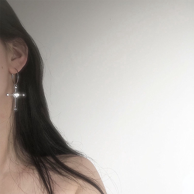 Cross Earring Korea Personality Temperament