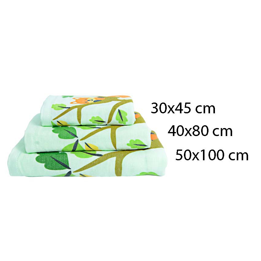 Khăn Tắm Mollis Trẻ Em Cotton 2 Lớp  Siêu Mền Mịn BM5A kt 60 x 120 cm