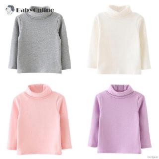 Áo Thun Tay Dài Cổ Cao Cho Bé Gái