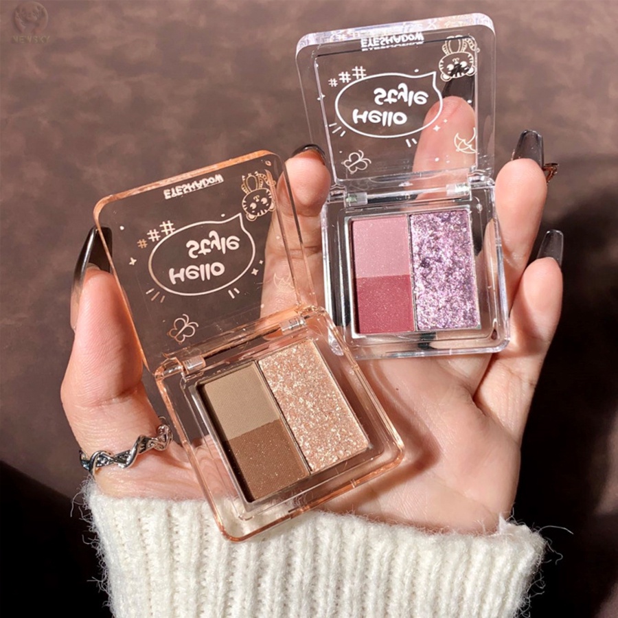 Bảng Phấn Mắt 3 Màu Sắc Tông Lì / Lấp Lánh Trang Điểm Đa Năng