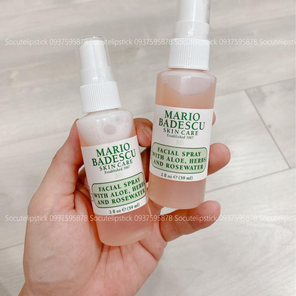 Xịt khoáng Mario Badescu Facial Spray With Aloe, Herbs &amp; Rosewater 59ml - 29ml - 118ml