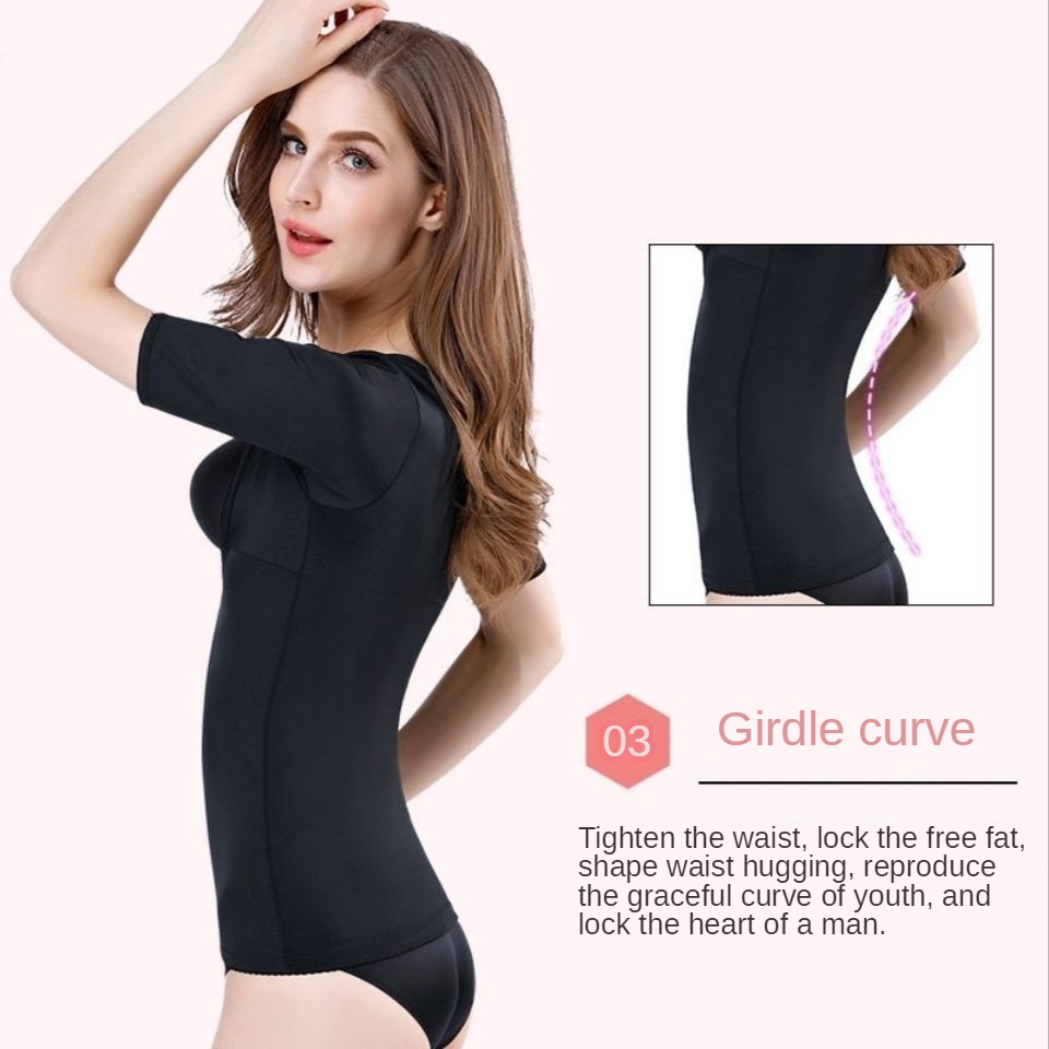 Áo vest tay ngắn tingmei ruoya | Eo và cánh tay định hình hàng đầu | Bụng và bụng co lại bodysuit