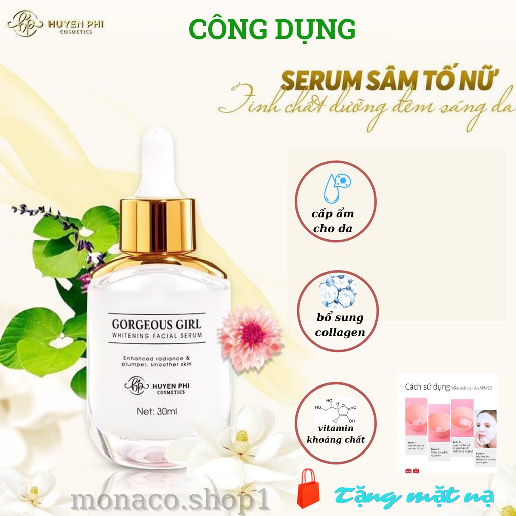 Serum sâm tố nữ Huyền Phi cấp ẩm trắng da tăng độ đàn hồi 30ml