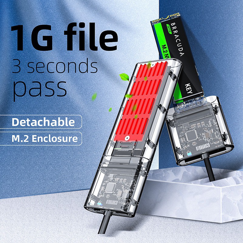 Vỏ Đựng Ổ Cứng Ngoài M.2 Ngff Sata Ssd Trong Suốt | BigBuy360 - bigbuy360.vn