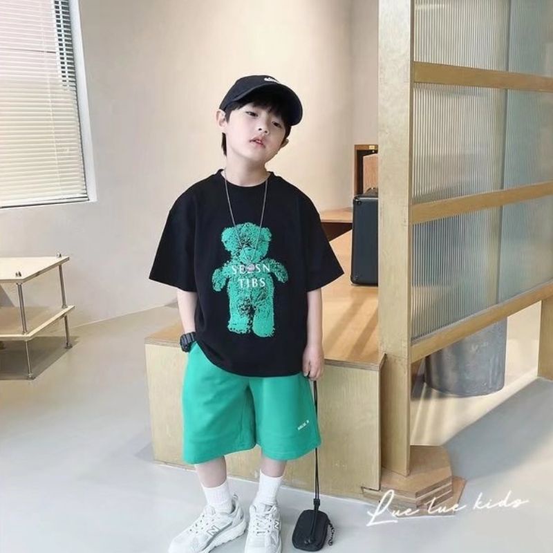 Áo thun BXPB cotton ngắn tay in họa tiết thời trang mùa hè cho bé trai từ 3-15 tuổi