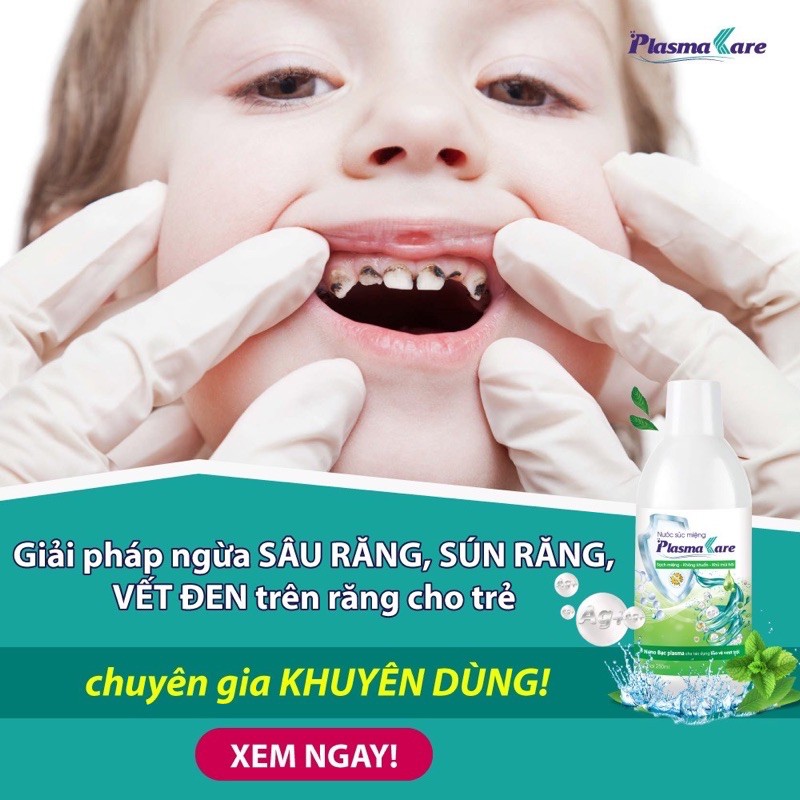 Nước súc miệng PlasmaKare kháng khuẩn Plasma Bạc hết hôi miệng,nhiệt miệng,đau răng