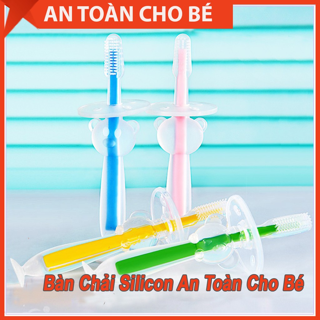 Bàn Chải Đánh Răng Silicon Có Đế Hút Chân Không An Toàn Cho Bé