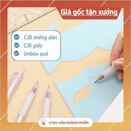 Dao Rọc Giấy Dạng Bút Cắt Giấy Cute Mini cắt tỉa Washi, sticker, unboxing in dễ thương an toàn tiện dụng