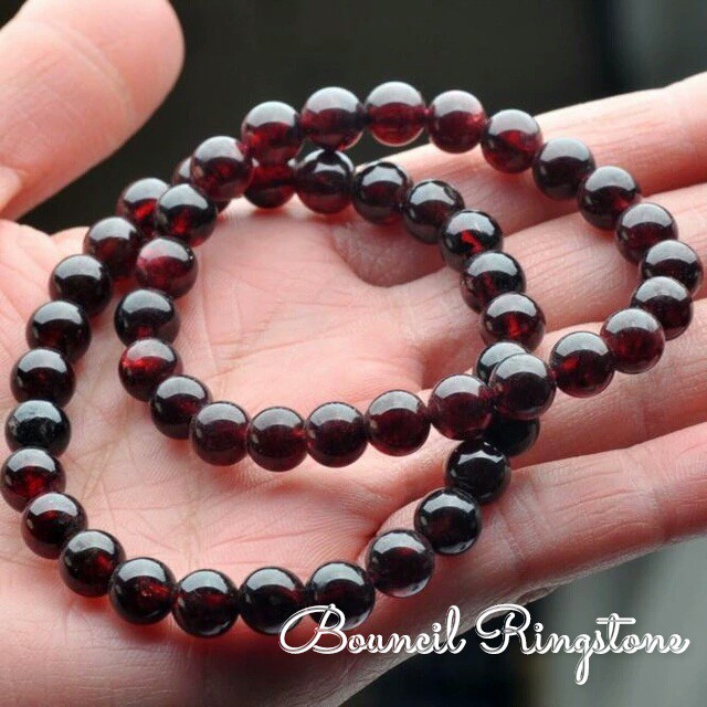 Vòng Tay Chuỗi Hạt Đá Garnet Tự Nhiên Màu Đỏ Cho Nam Và Nữ