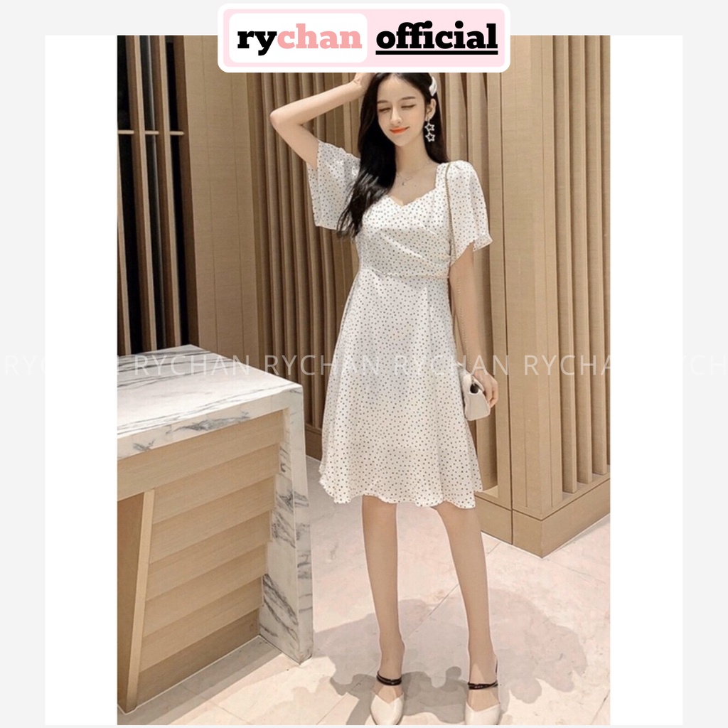 [ẢNH THẬT CUỐI] Đầm Xòe Bi Nhí Tay Loe Lót Trong Dày Dặn - DX936