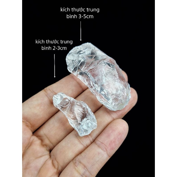 Clear quartz - Thanh anh trắng thô tự nhiên có 2 kích cỡ sưu tầm, làm trang sức handmade, thanh tẩy bài Tarot...
