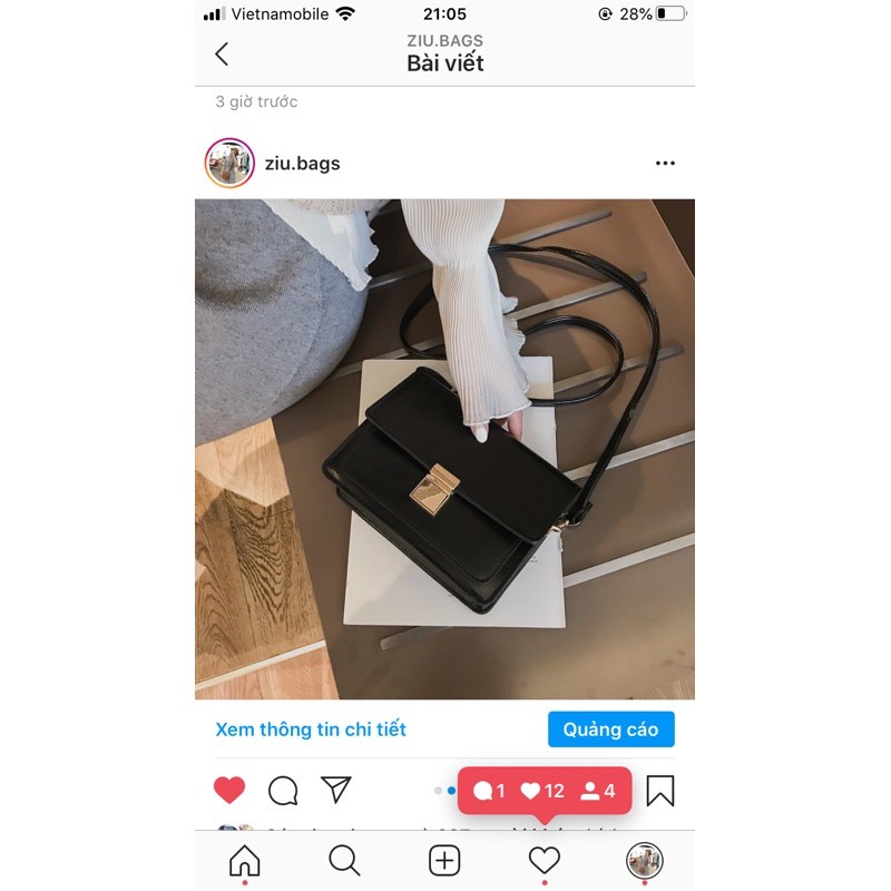 Túi Xách Nữ🎀 Ziu.bags 🎀 Túi đeo chéo nữ khóa vuông da trơn kiểu dáng thanh lịch 2222 | BigBuy360 - bigbuy360.vn