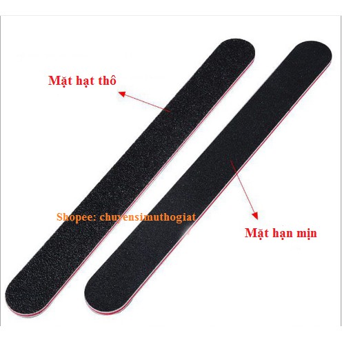 Cây giũa móng đen 2 mặt, loại dài - 18x2cm