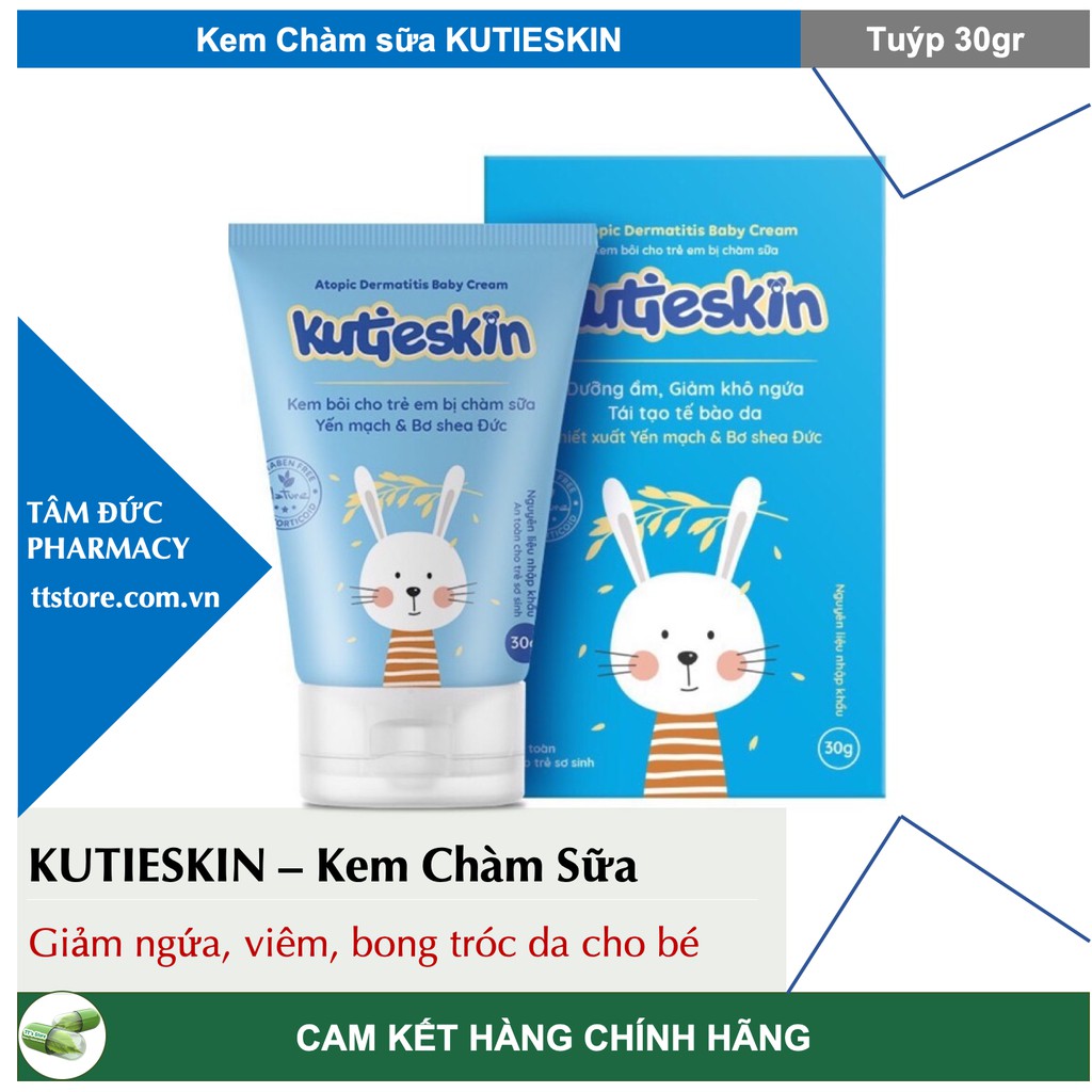 KUTIESKIN - Bộ sản phẩm dưỡng ẩm/ chàm sữa/ ngứa, hăm cho bé [kutiskin, cutieskin, kutiekin, kem em bé, atoskin]