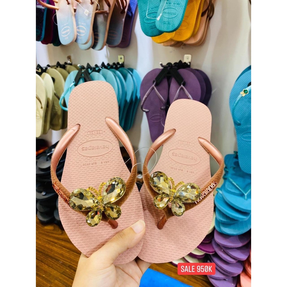 Dép nữ Slim Nhung hồng havaianas , Dép nữ Slim Velvet