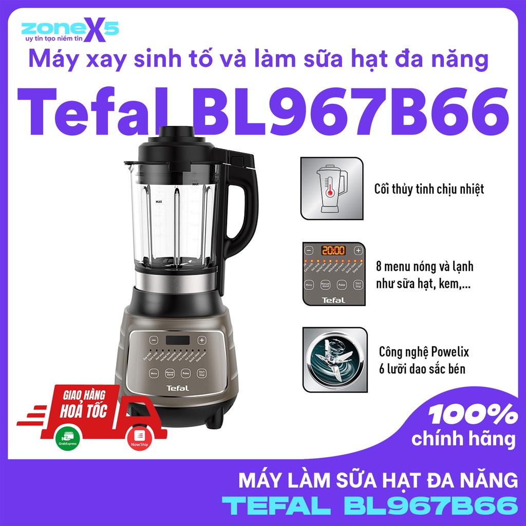 [CHÍNH HÃNG]Máy xay sinh tố và làm sữa hạt đa năng Tefal BL967B66 - 1300W - Máy làm sữa hạt Tefal