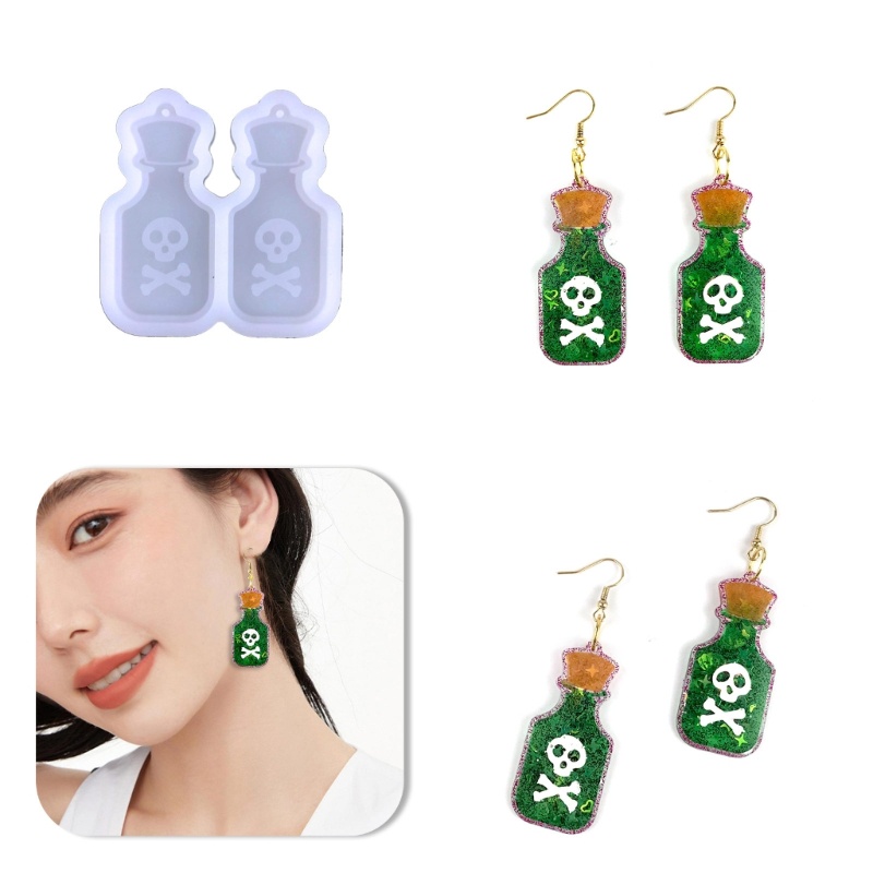 Khuôn Làm Mặt Dây Chuyền Hình Đầu Lâu Bằng Nhựa Resin Cho Dịp Halloween