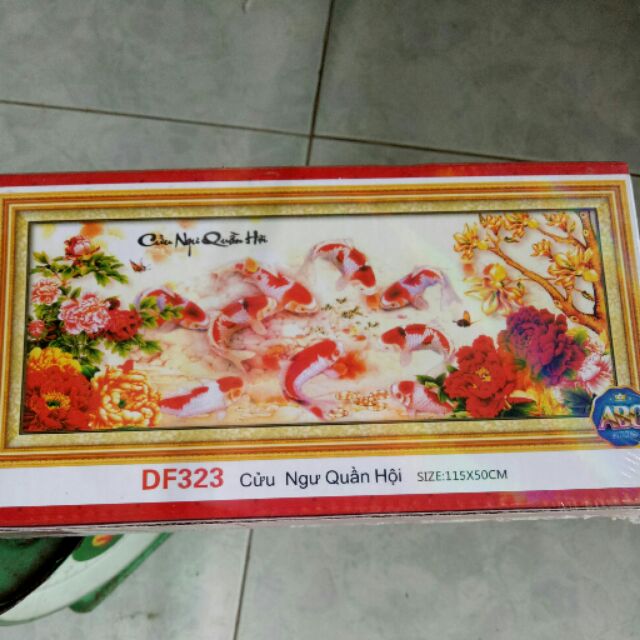 Tranh đá  cửu  ngư  quần  hội df323