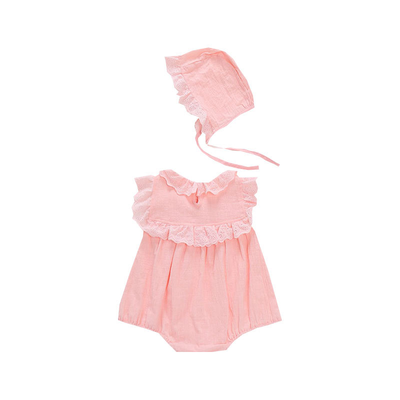 Set romper kèm mũ thiết kế xinh xắn thời trang cho bé gái