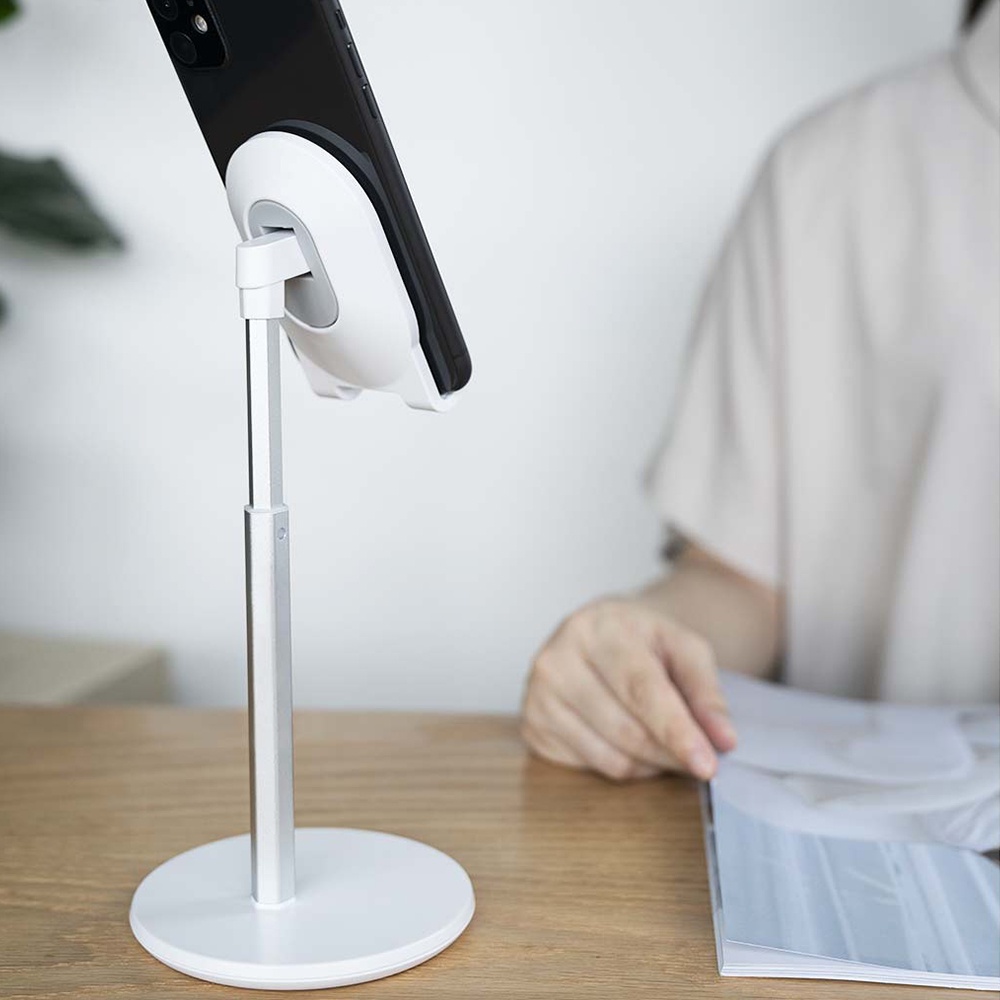 Giá đỡ điện thoại/ máy tính bảng Uareliffe DSHJ-B-2001 bằng hợp kim nhôm có lỗ sạc ổn định có thể điều chỉnh