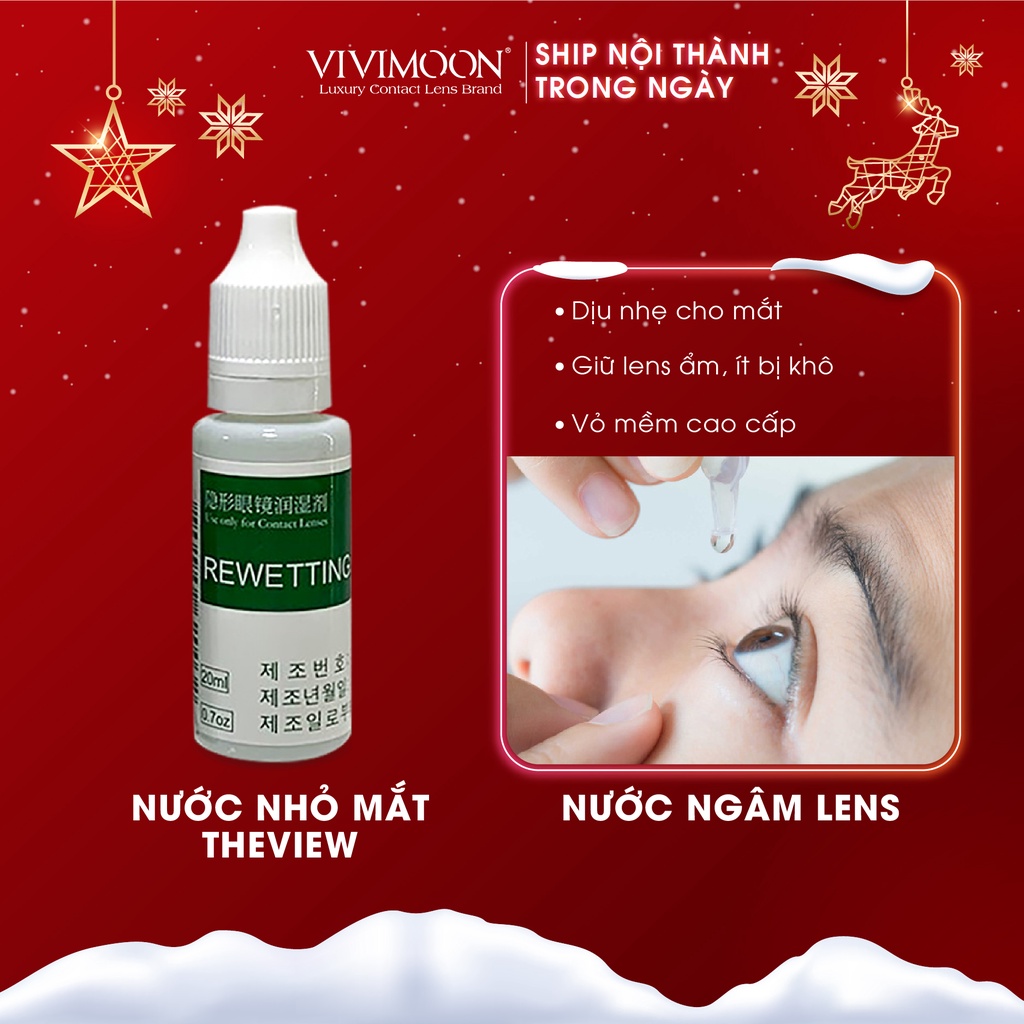 Nước nhỏ mắt cho lens chuyên dụng Hàn Quốc THE VIEW 20ml - Nước Nhỏ Mắt Kính Áp Tròng Vivimoon