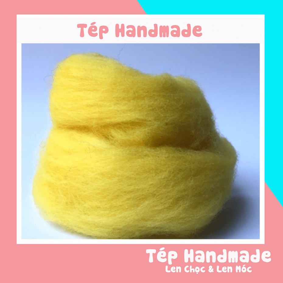 Len chọc loại tốt 12 màu 5g-10g-20g needle felt