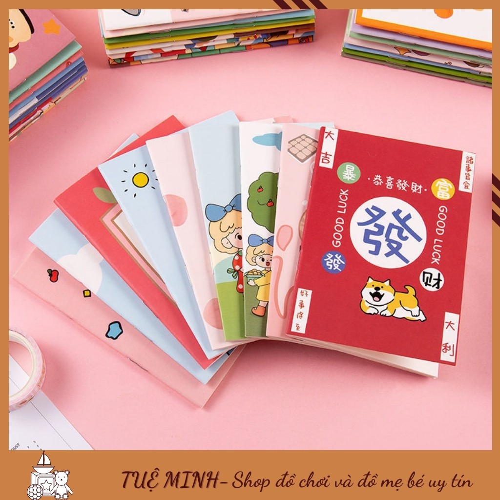 Sổ Tay Mini 32 Trang Ghi Chú Giấy Kẻ Ly Tiện Lợi Nhiều Mẫu Hoạt Hình Dễ Thương Tuệ Minh Kid's
