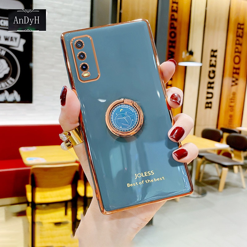 Ốp điện thoại AnDyH Cho Vivo Y20S G Y12S Y20i Y20 Y20S Vỏ bảo vệ camera chính xác, Vỏ mạ phong cách 