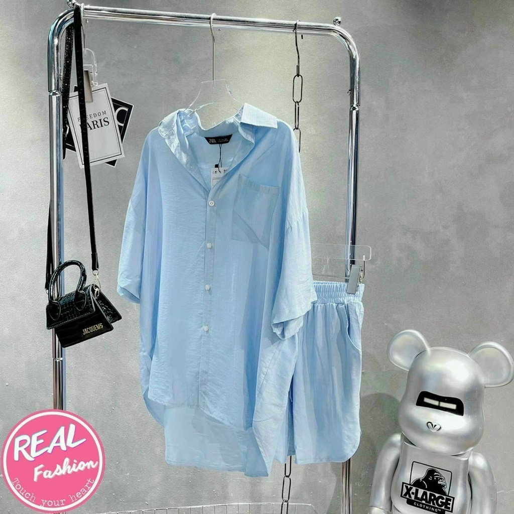 (Sale FreeShip) Đồ bộ nữ,bộ áo sơ mi from rộng mix quần có túi,chất đủi mềm mát,hàng loại 1 có 4 màu hottren