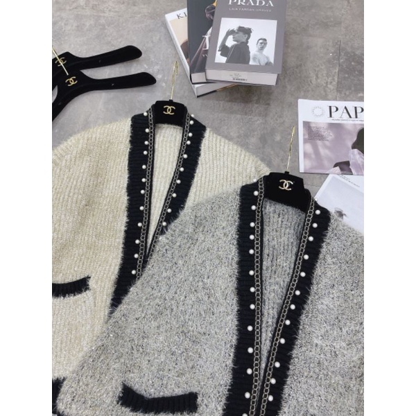 Áo Khoác Cardigan Nữ Ms.0224 Áo Khoác Lông Dáng Dài Phối Viền Ngọc Sang Chảnh, Chất Len Lông | BigBuy360 - bigbuy360.vn