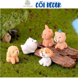 Tiểu cảnh mini ❤️ Mô hình chó đáng yêu nhiều loại trang trí tiểu cảnh, sen đá, sân vườn, terrarium
