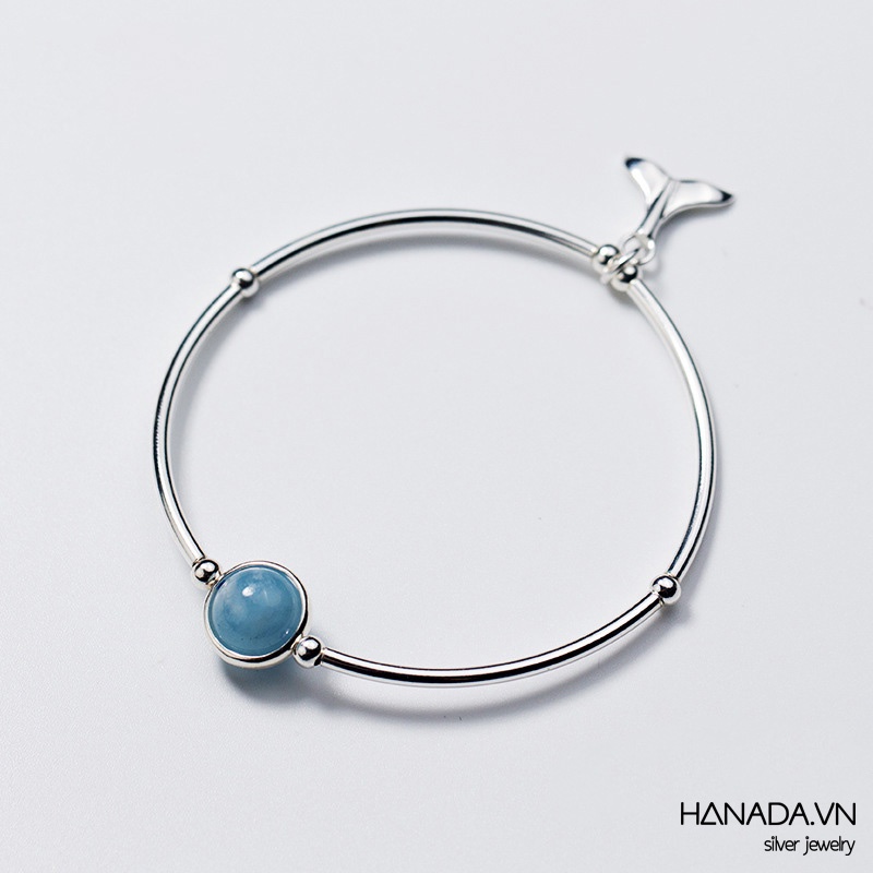 Lắc Tay Bạc 925 Hanada Đá Phối Lông Vũ