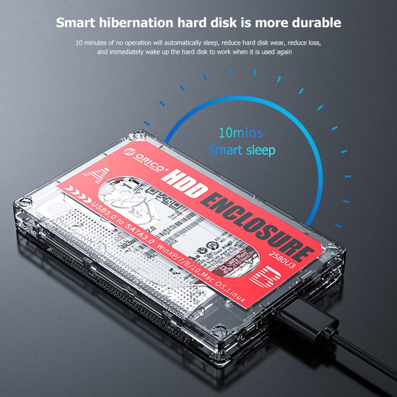 Ổ Cứng Ngoài Hdd Ssd Orico 2580u3 2.5 '' Usb3.0 Kèm Băng Keo Dán Hỗ Trợ Uasp Protocol | BigBuy360 - bigbuy360.vn