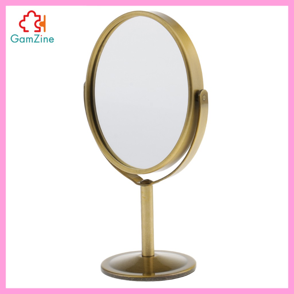 GamZine 3in Mặt Thường Phóng Đại Hình Bầu Dục Đứng Trang Điểm Gương Đồng