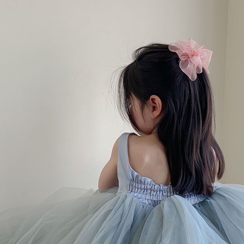 Kẹp Tóc Nơ Lưới Cỡ Lớn Chống Trượt Cho Bé Gái