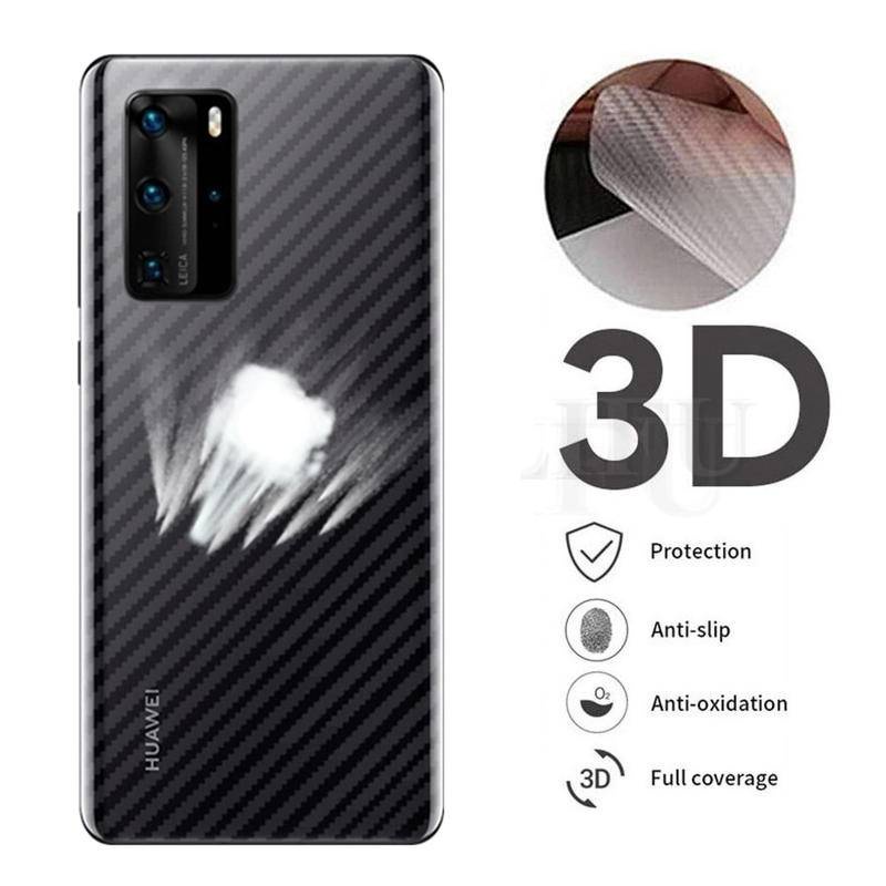 Miếng dán sợi cacbon 3d bảo vệ mặt sau cho Huawei P 9 10 20 30 40 50 Pro Huawei Mate 8 9 10 20 30 40 Pro
